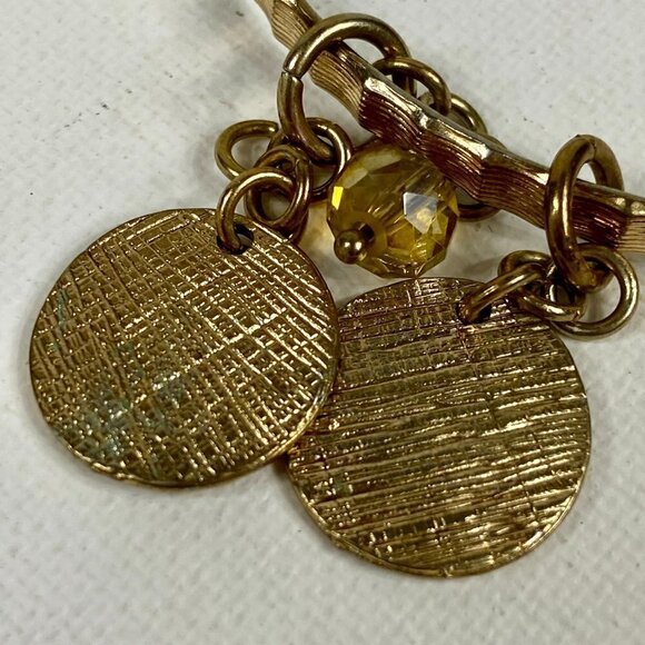 Vintage Gold Bangle Bracelets with Charms - Picture 3 of 10